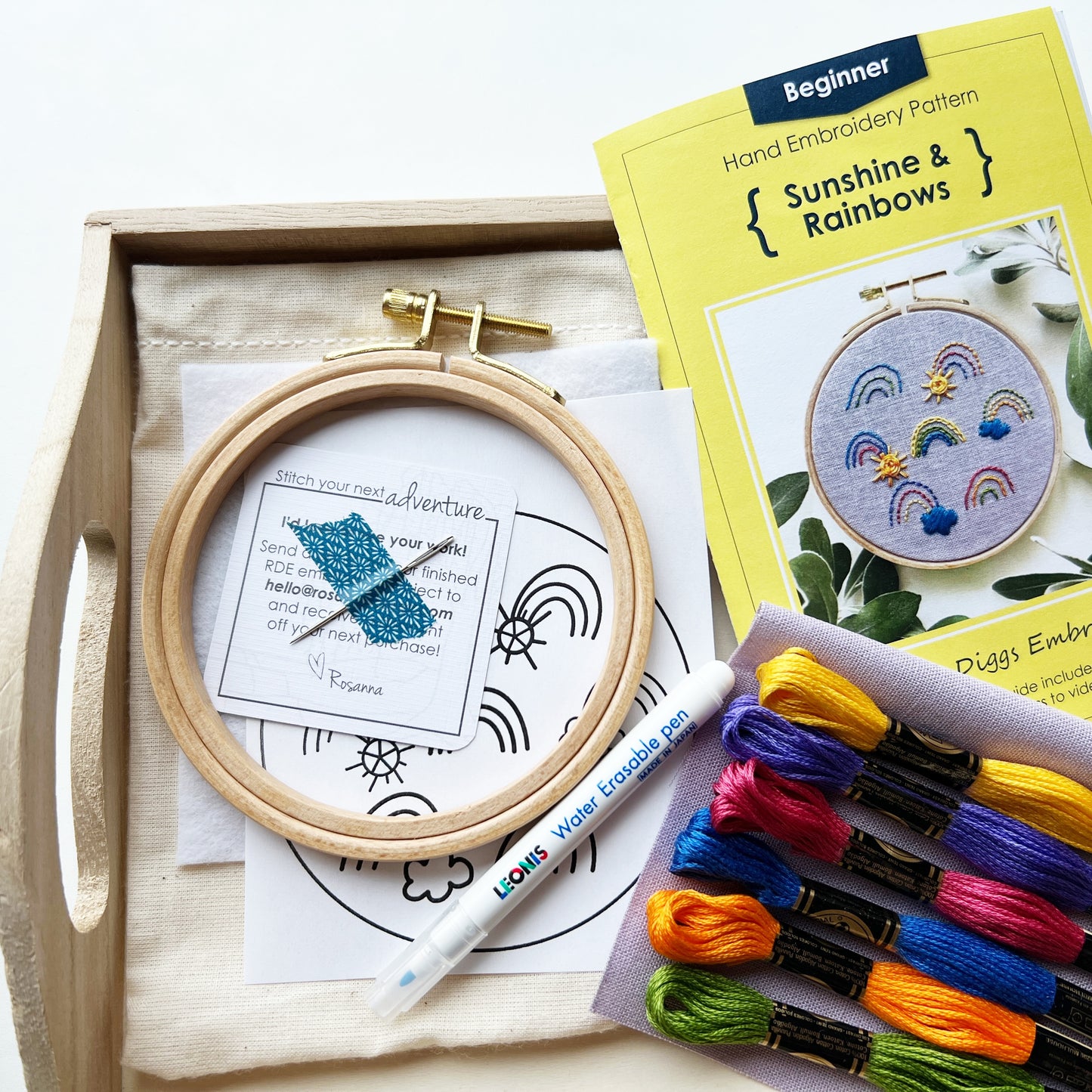 Sunshine and Rainbows Beginner Embroidery Kit