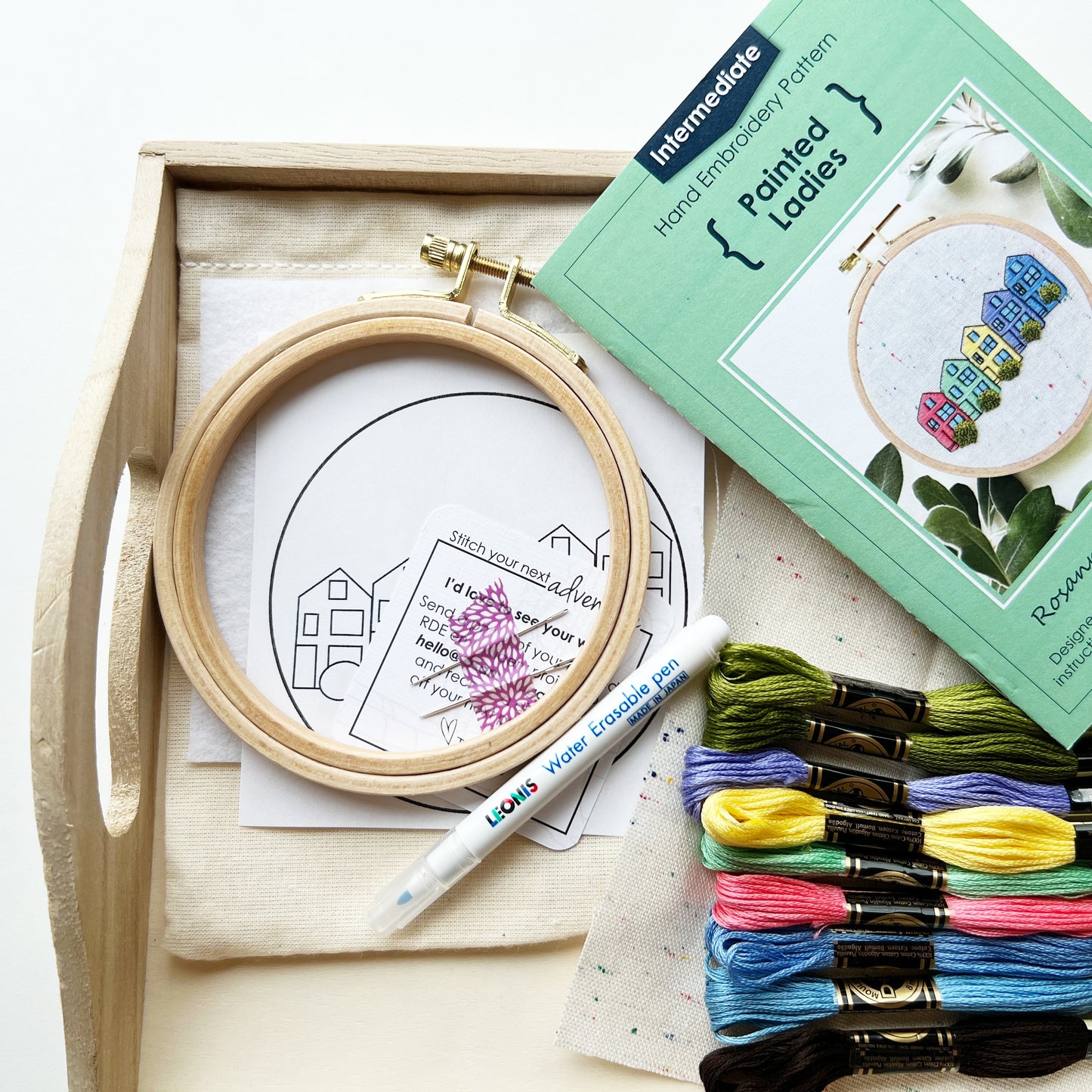 Painted Ladies Intermediate Hand Embroidery Kit