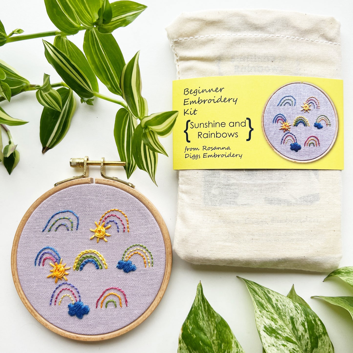 Sunshine and Rainbows Beginner Embroidery Kit
