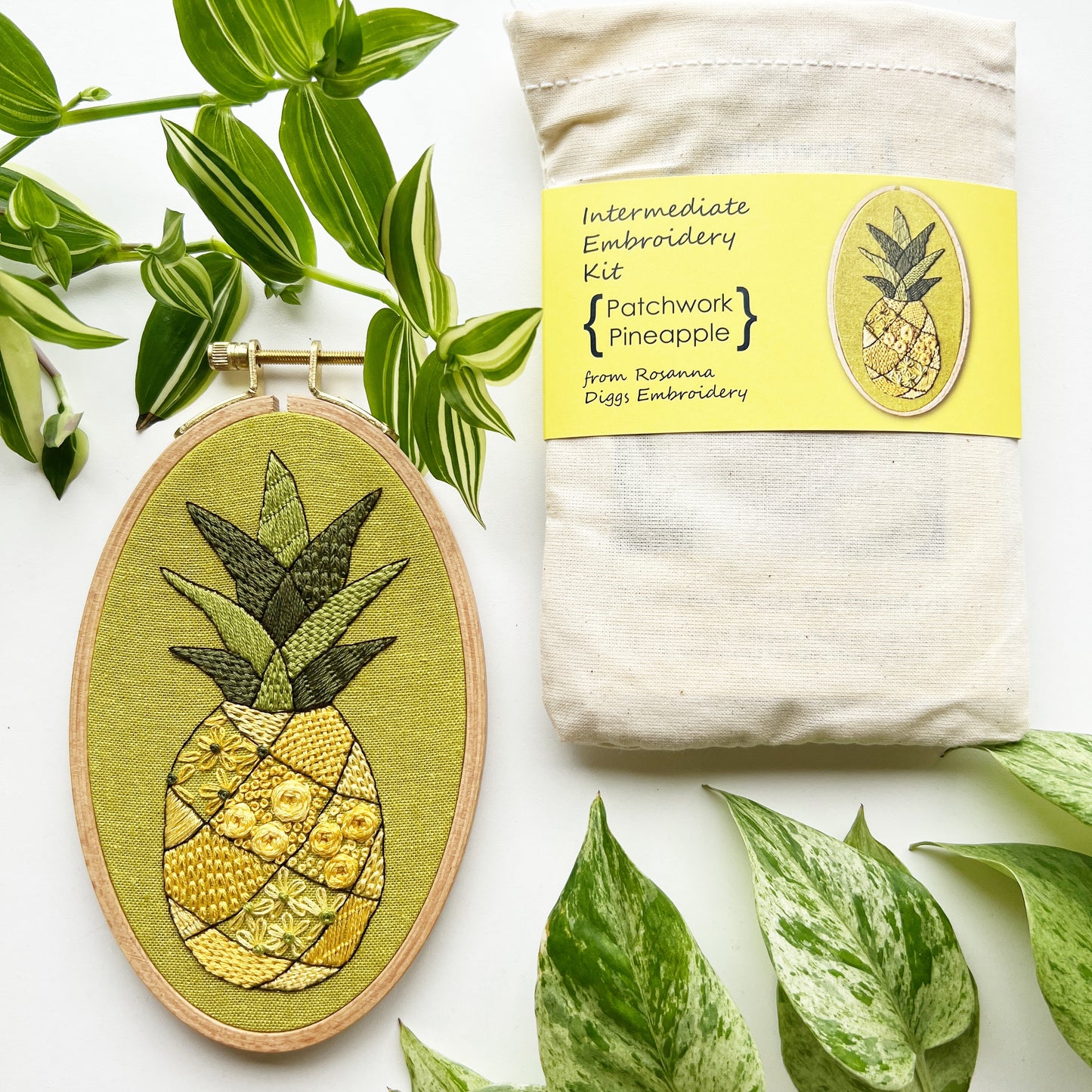 Patchwork Pineapple: Intermediate Embroidery Kit