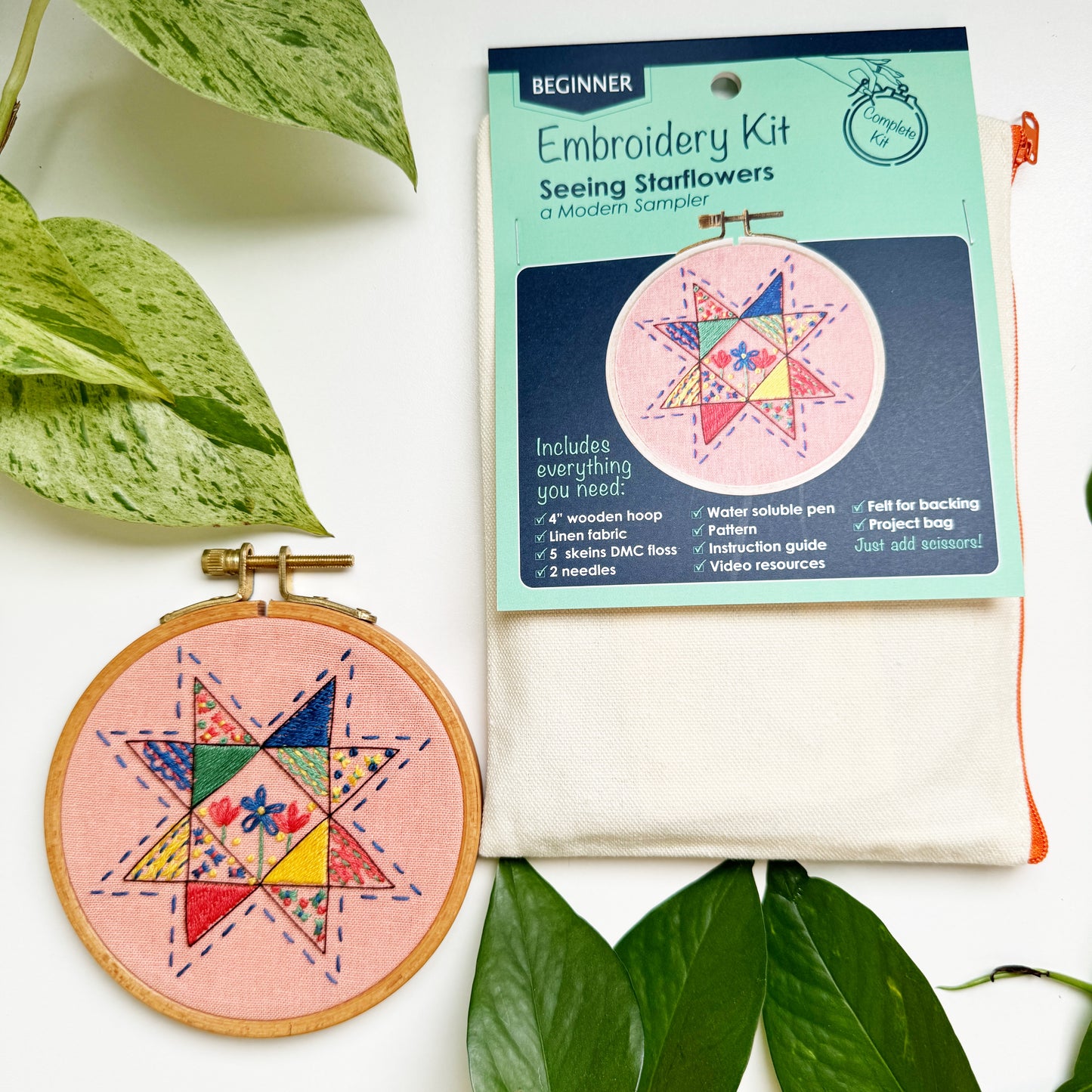 All Rosana Diggs kits come in a reusable zippered project bag. The booklet and outer label are printed on 100% recycled paper.