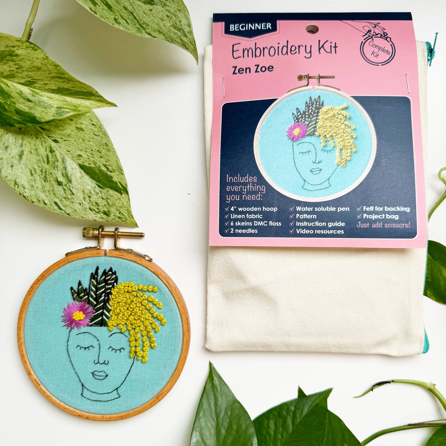 All Rosana Digs kits come in a reusable zippered project bag. The booklet and outer label are printed on 100% recycled paper.