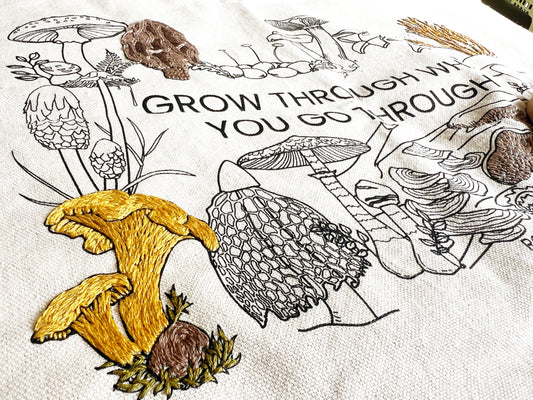 Mushroom Tote Embroidery Kit