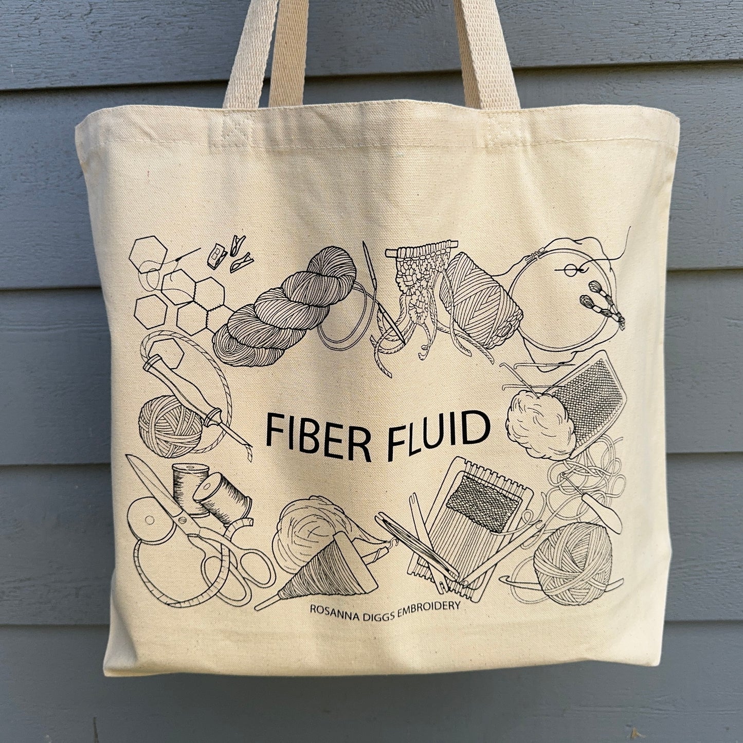 Fiber Fluid Tote Bag Embroidery Kit