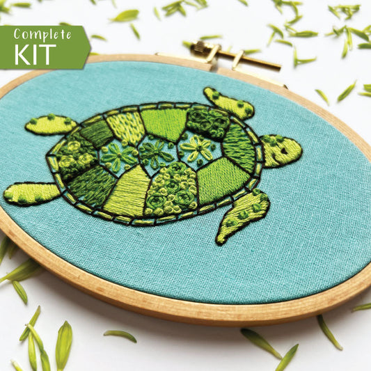 Green Sea Turtle: Design Your Own Embroidery Kit