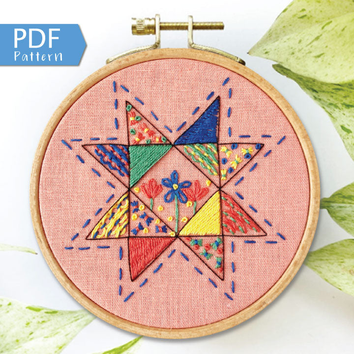 Family Flower Garden in Blue: Design Your Own Embroidery Kit