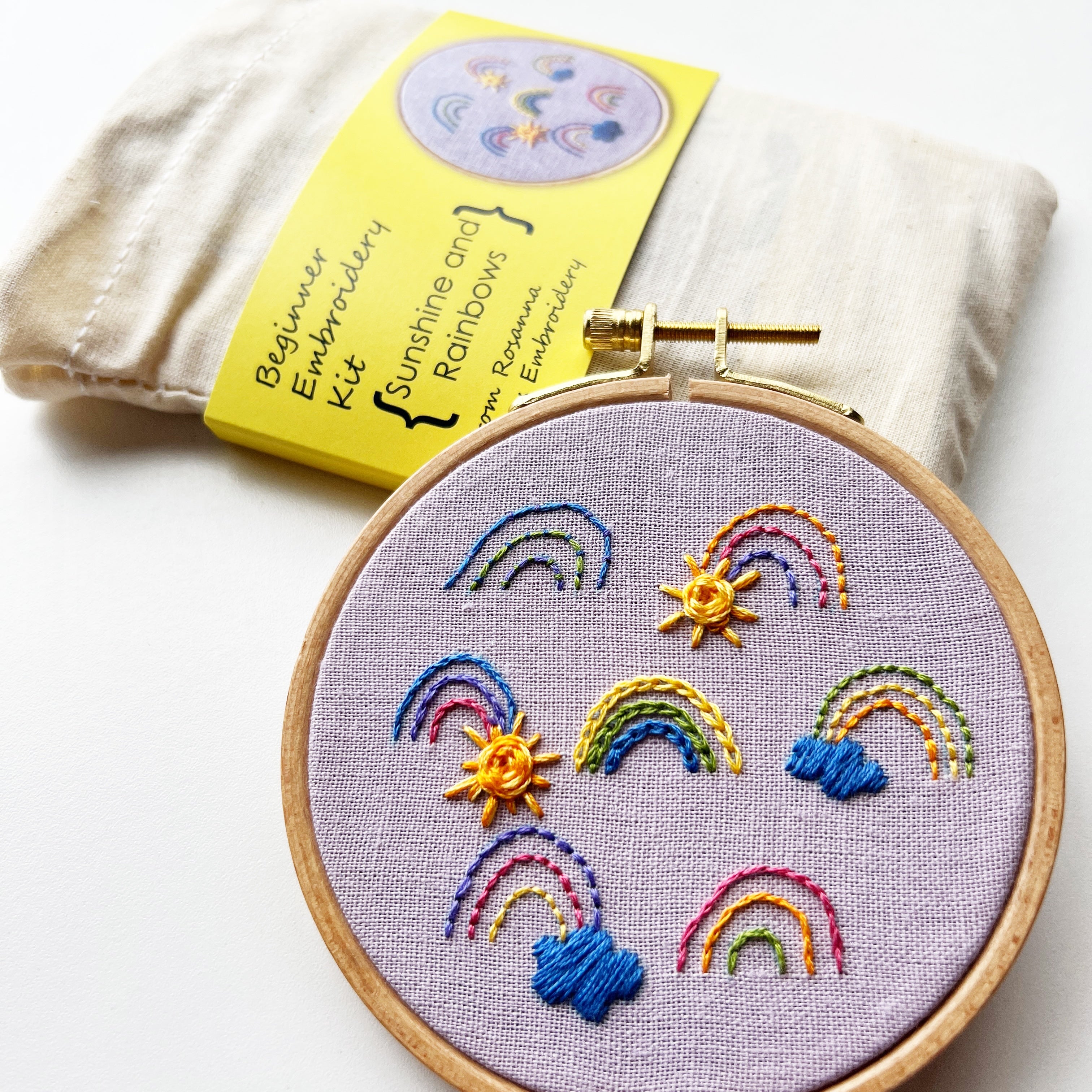 Sunshine and Rainbows Beginner Embroidery Kit – Rosanna Diggs Embroidery
