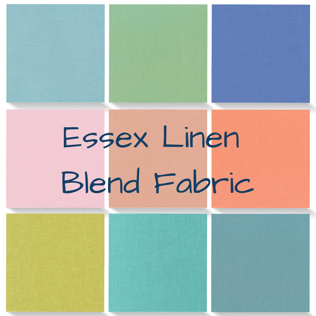 Robert Kaufman Essex Linen Blend Fabric.  55%Linen 45% Cotton. Available in Dusty Blue, Willow, Medium Periwinkle, Blossom, Rose, Mango, Pickle, Medium Aqua and Slate. Cut to order.