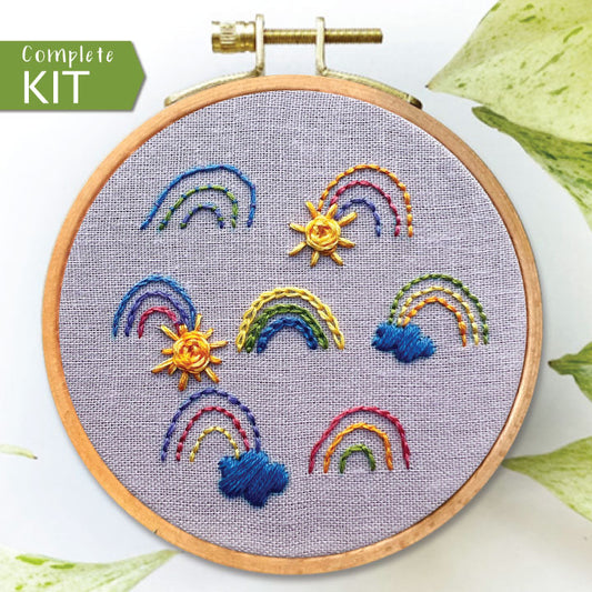 Sunshine and Rainbows Beginner Embroidery Kit