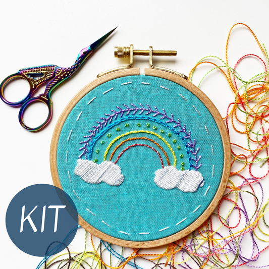 Rainbow Embroidery Kit for Beginners, Complete Hand Embroidery Kit