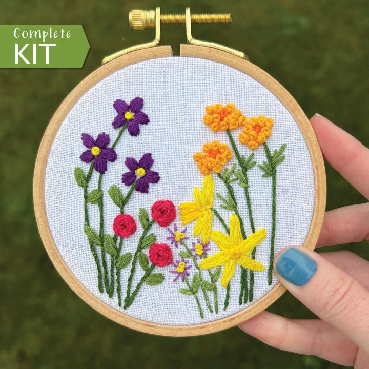 Family Flower Garden design your own embroidery kit