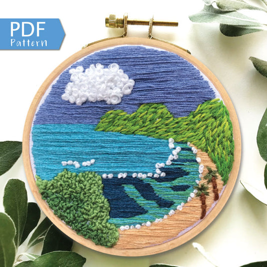 Hanauma Bay: Intermediate PDF Embroidery Pattern