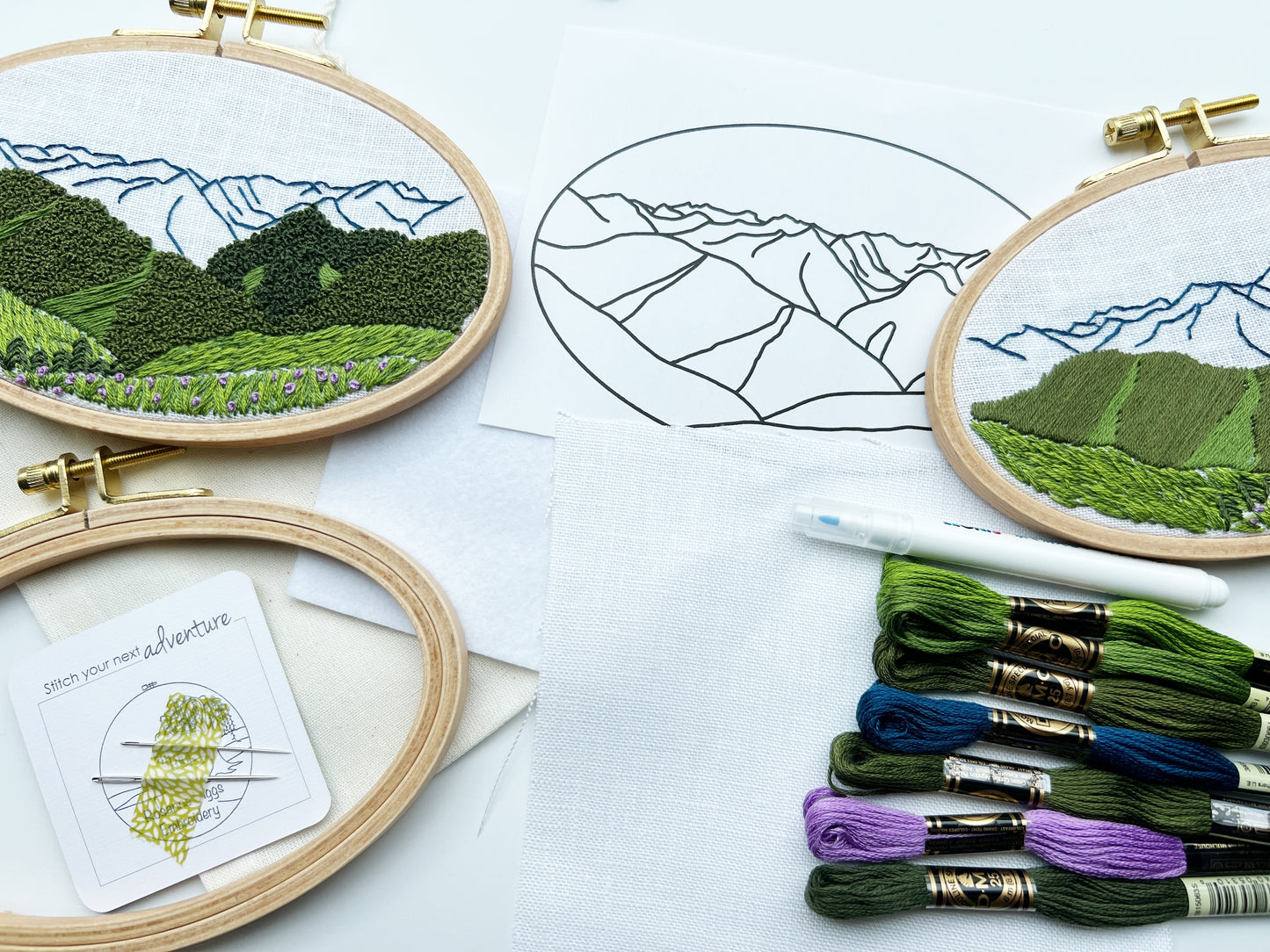 Hurricane Ridge: Choose Your Skill Level Embroidery Kit
