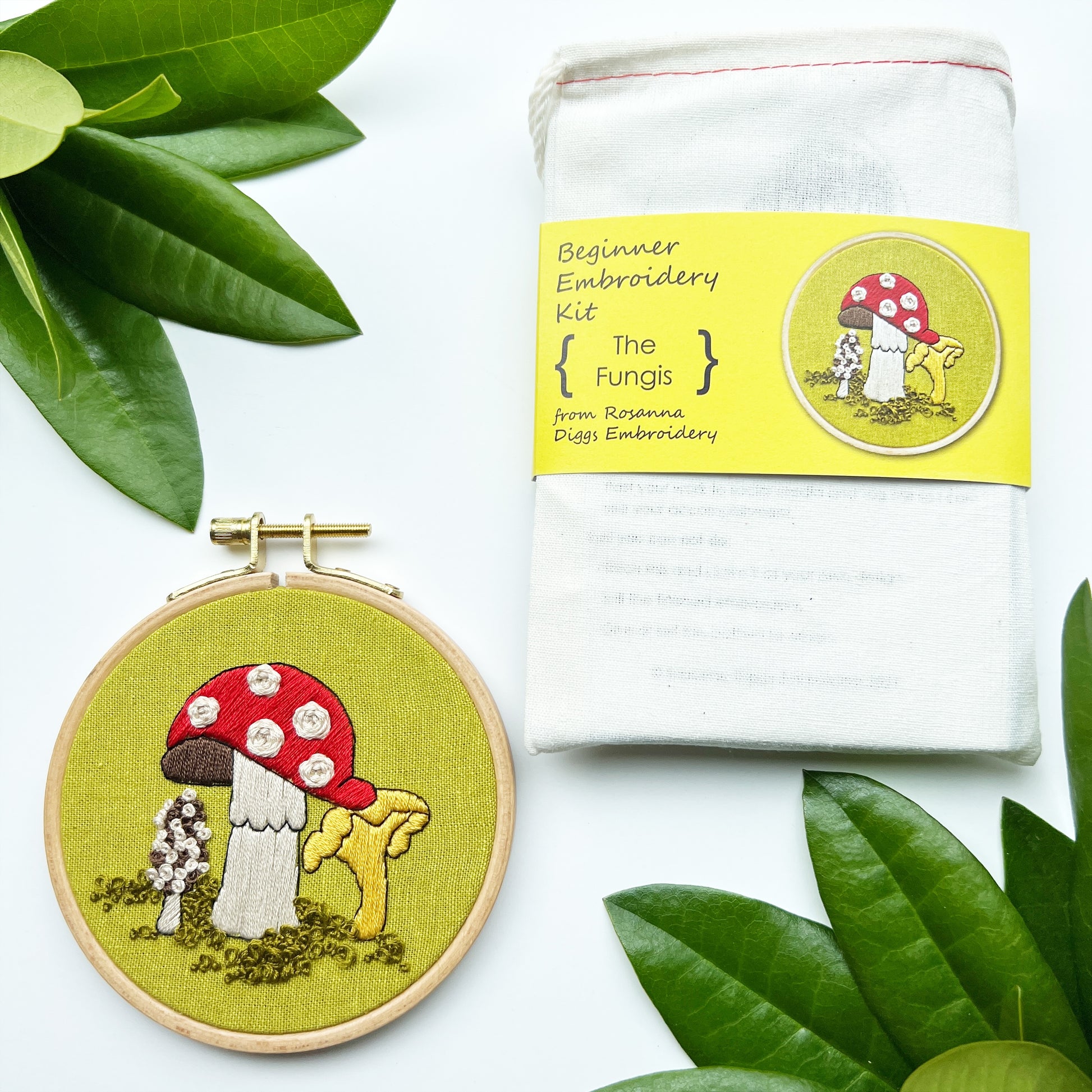 Mushroom Embroidery Digital Kit Beginner, Nature Embroidery PDF