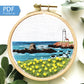 Lighthouse By the Bay: Beginner PDF Embroidery Pattern
