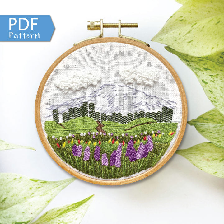 Mount Rainier: Beginner PDF Embroidery Pattern