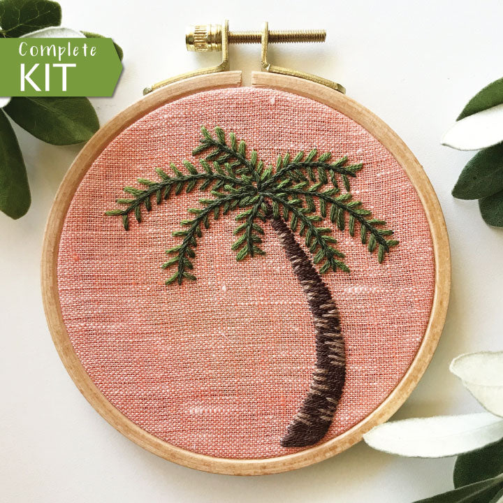 Palm Tree: Beginner Embroidery Kit