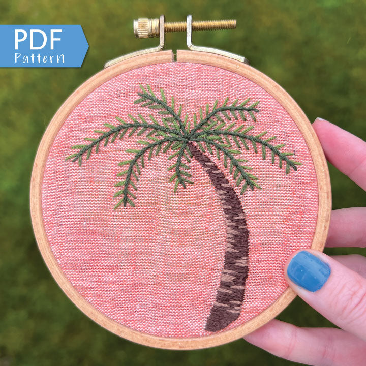 Palm Tree: Beginner PDF Embroidery Pattern