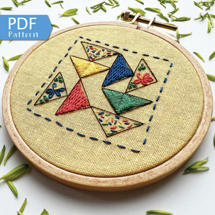 Triangle Tango: Beginner PDF Embroidery Pattern