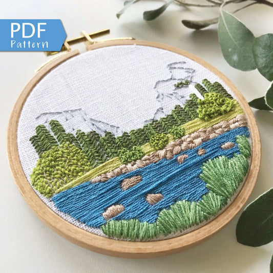 Yosemite Valley: Intermediate PDF Embroidery Pattern