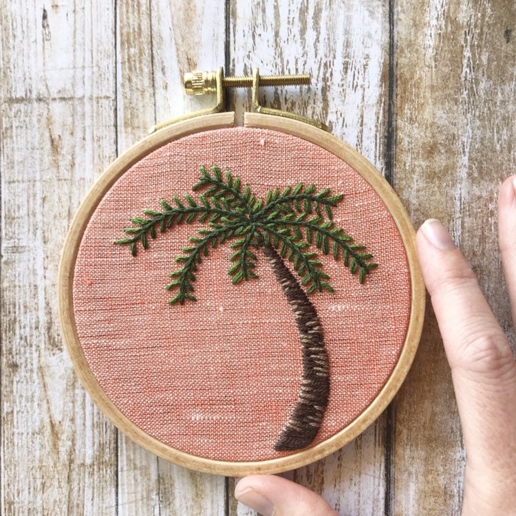 Palm Tree: Beginner Embroidery Kit