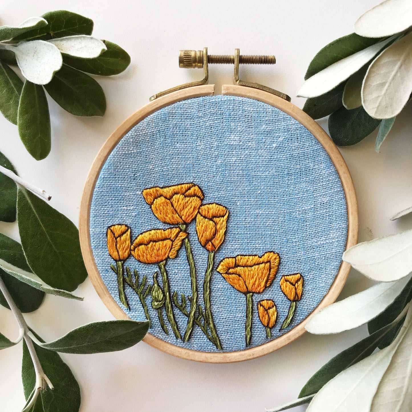 Peaceful Poppies: Intermediate PDF Embroidery Pattern