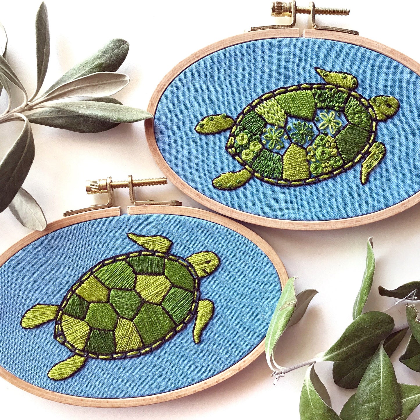 Green Sea Turtle: Design Your Own PDF Embroidery Pattern