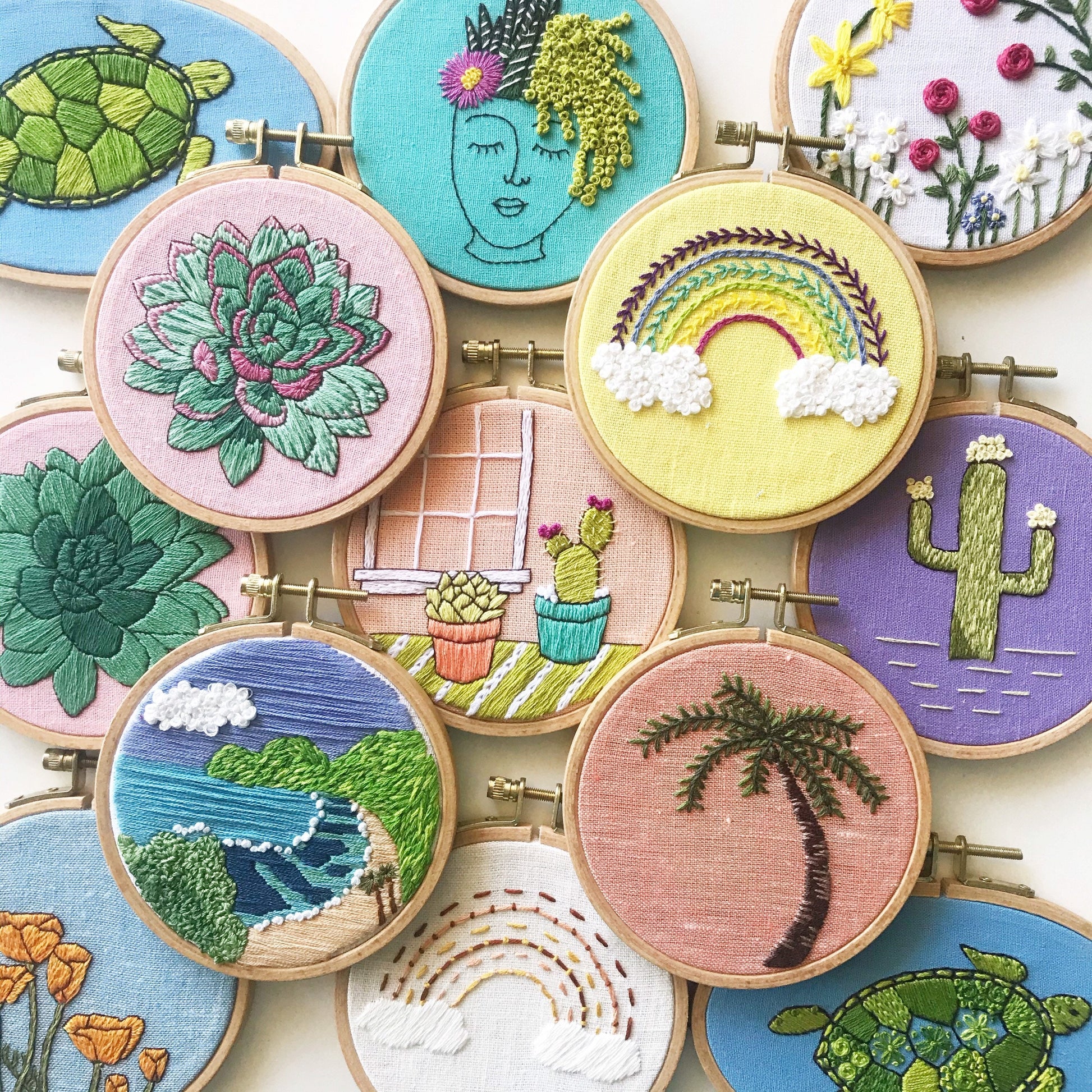 Palm Tree: Beginner PDF Embroidery Pattern – Rosanna Diggs Embroidery