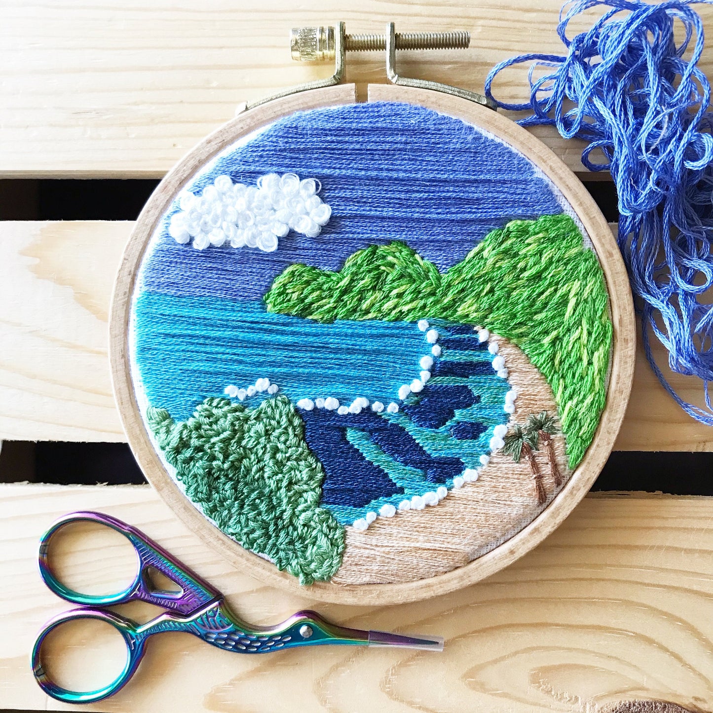 Hanauma Bay: Intermediate Embroidery Kit