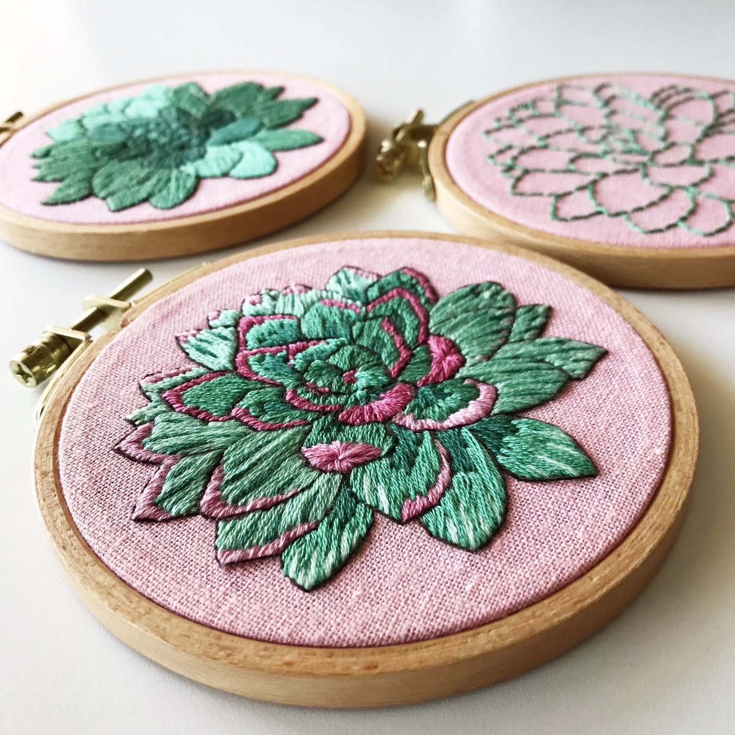 Sweet Succulents: Choose Your Skill Level Embroidery Kit