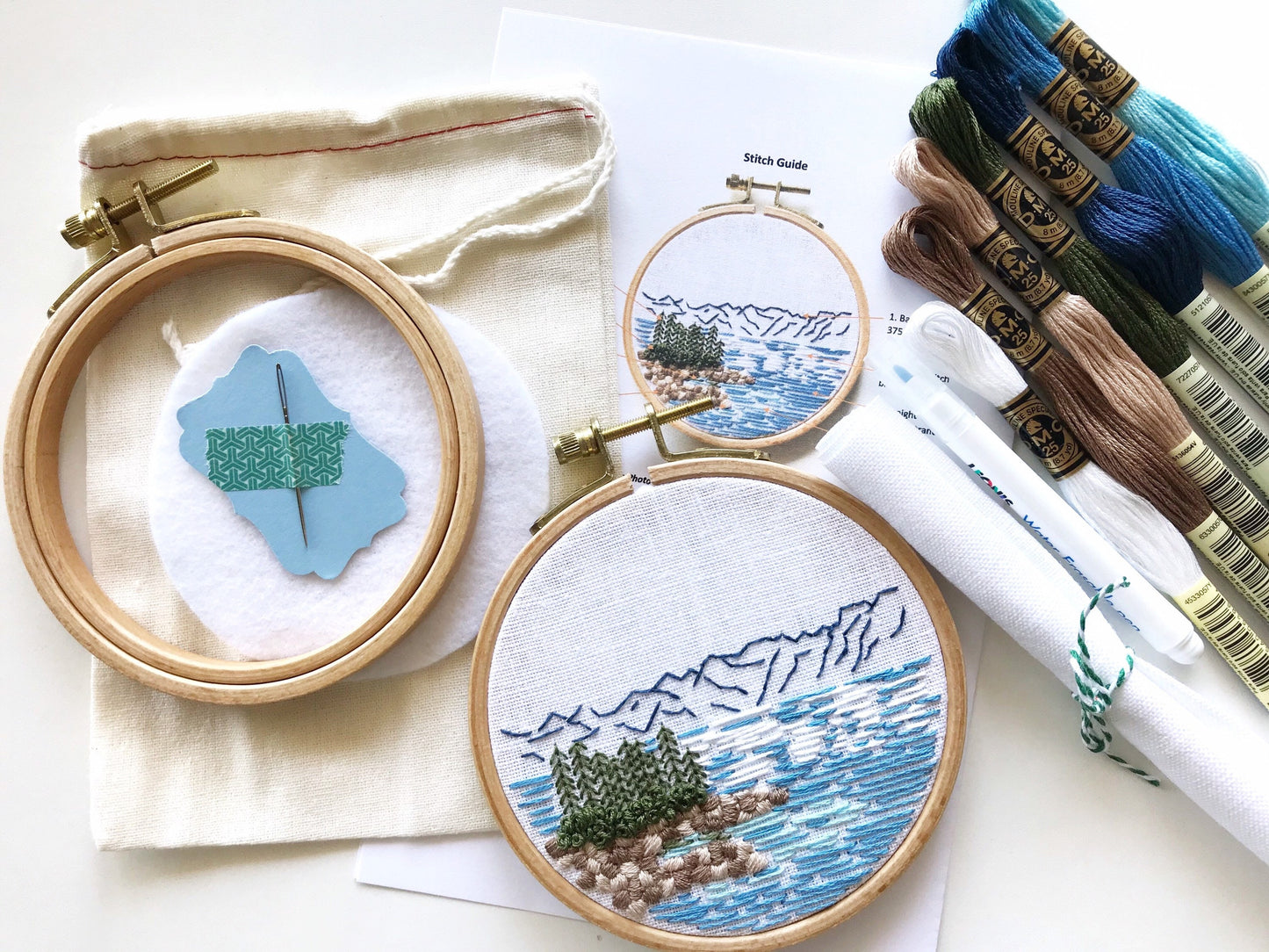 Lake Tahoe: Beginner Embroidery Kit