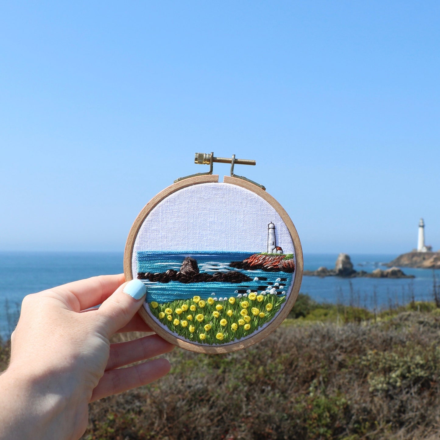 Lighthouse by the Bay: Beginner Embroidery Kit
