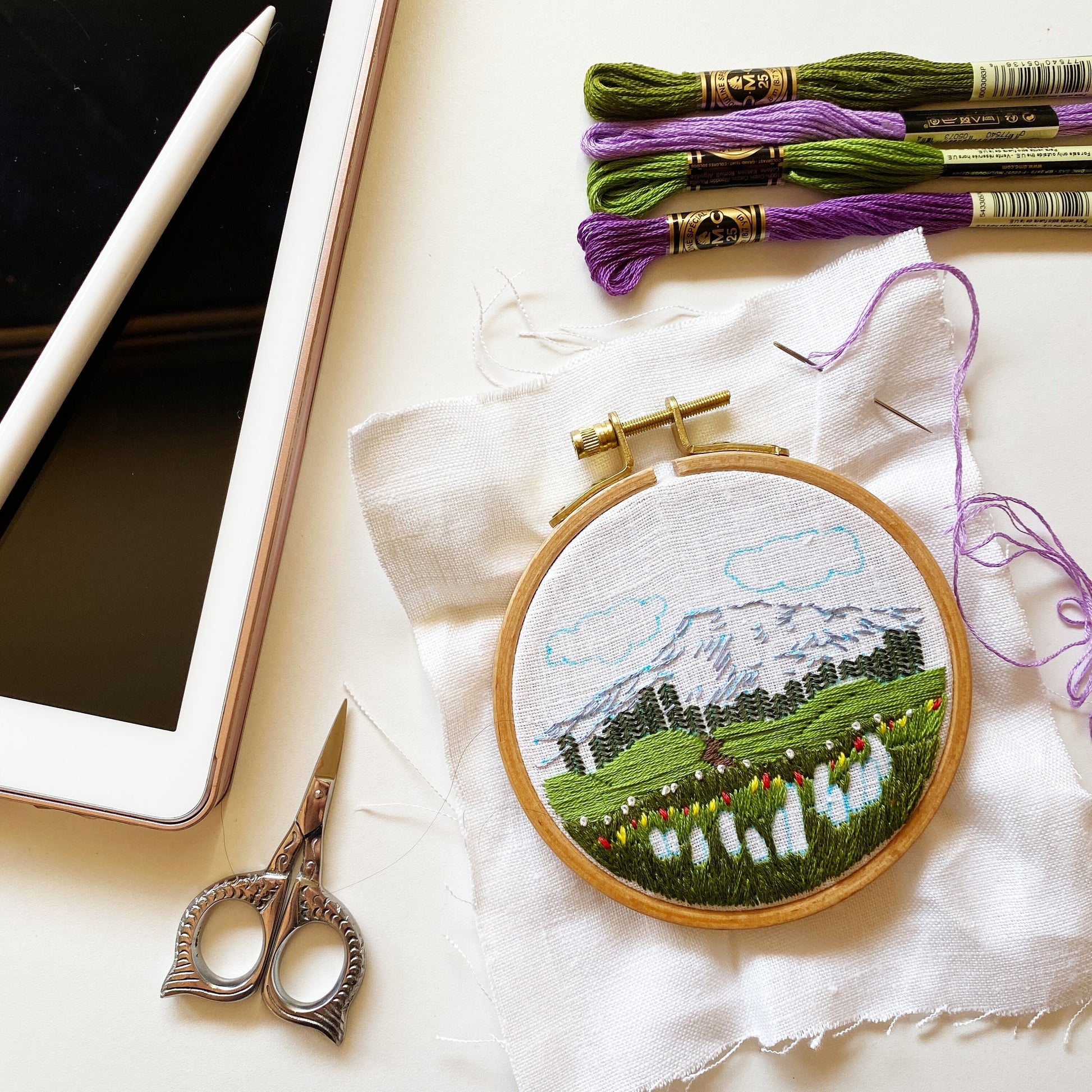 Mount Rainier: Beginner PDF Embroidery Pattern – Rosanna Diggs