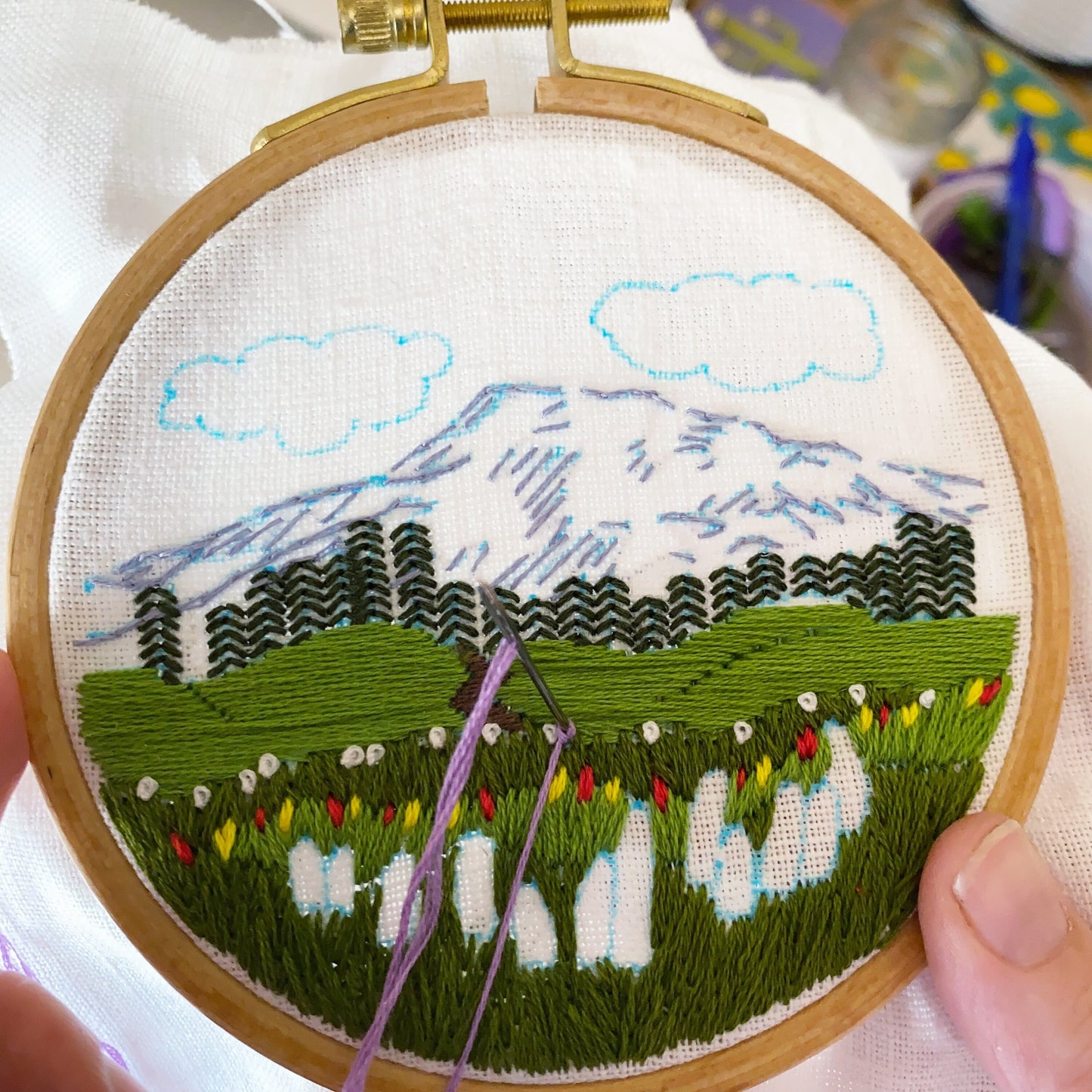 Mount Rainier: Beginner Embroidery Kit