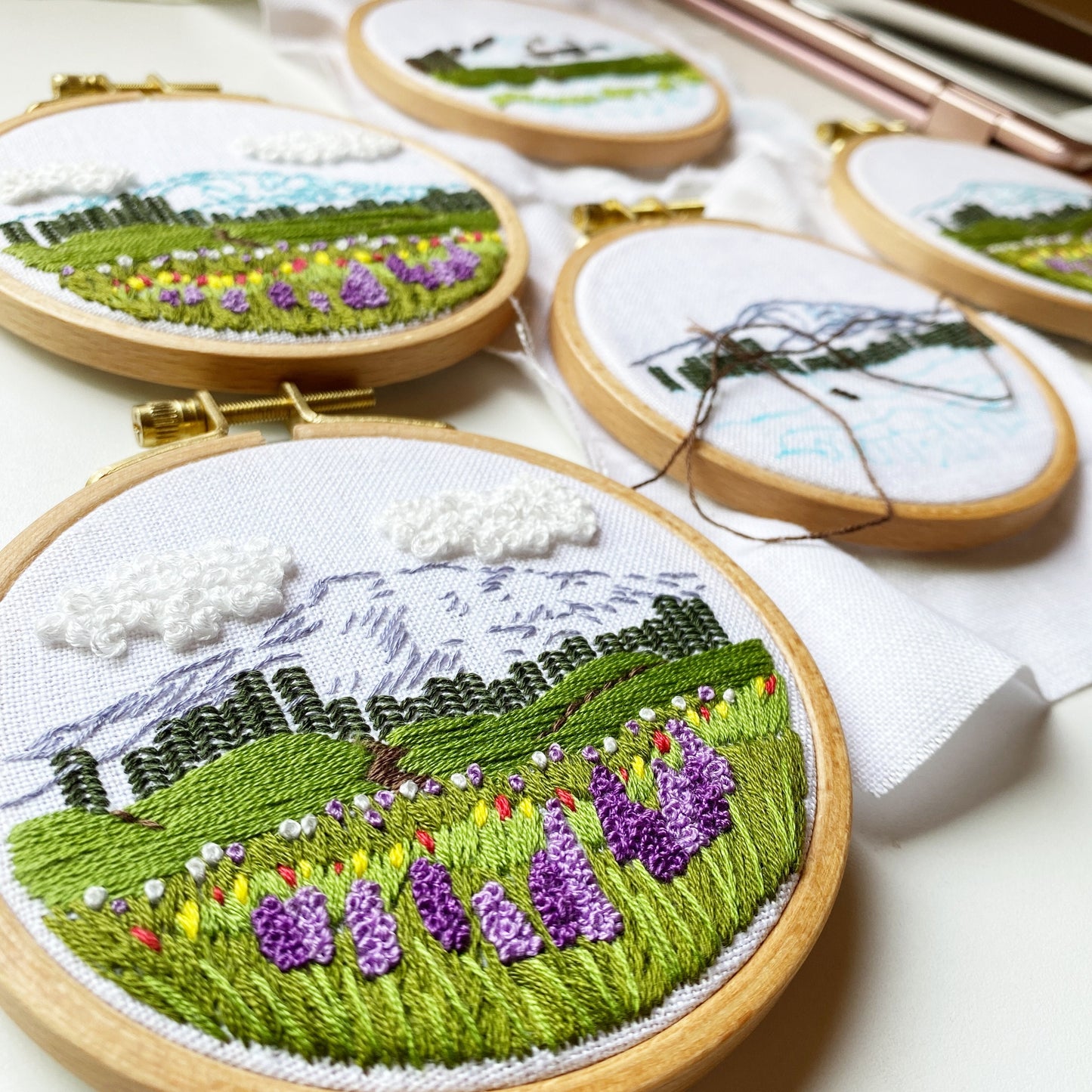 Mount Rainier: Beginner Embroidery Kit