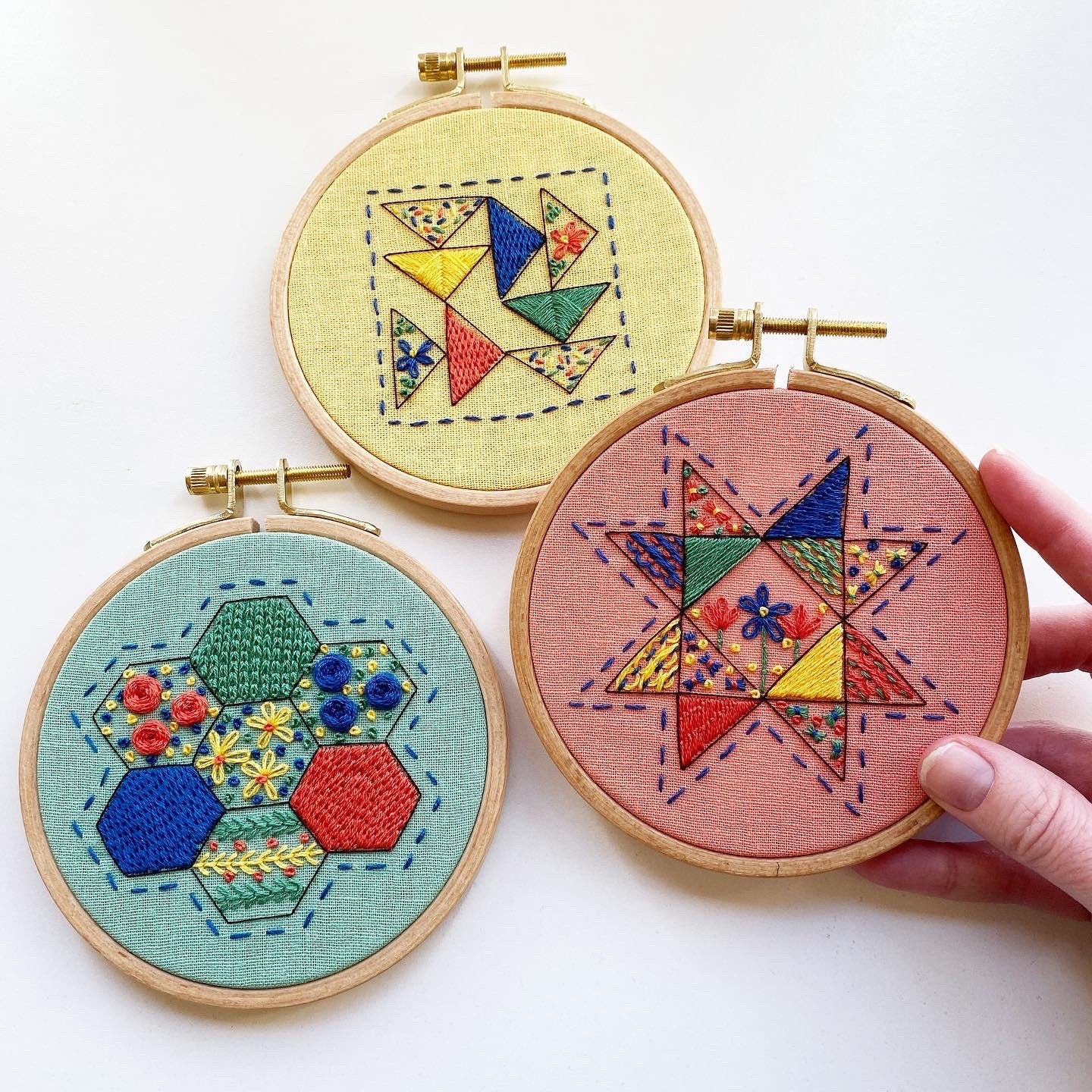Hexie Harmony: Beginner Embroidery Kit