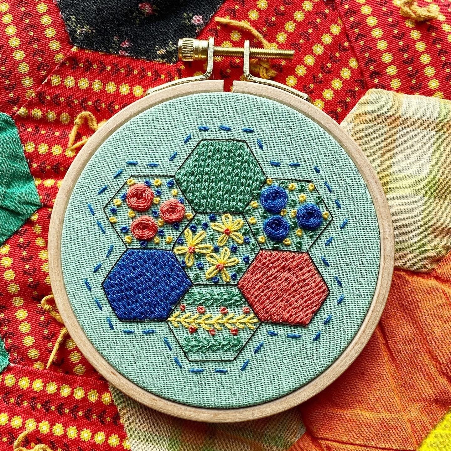Hexie Harmony: Beginner Embroidery Kit – Rosanna Diggs Embroidery
