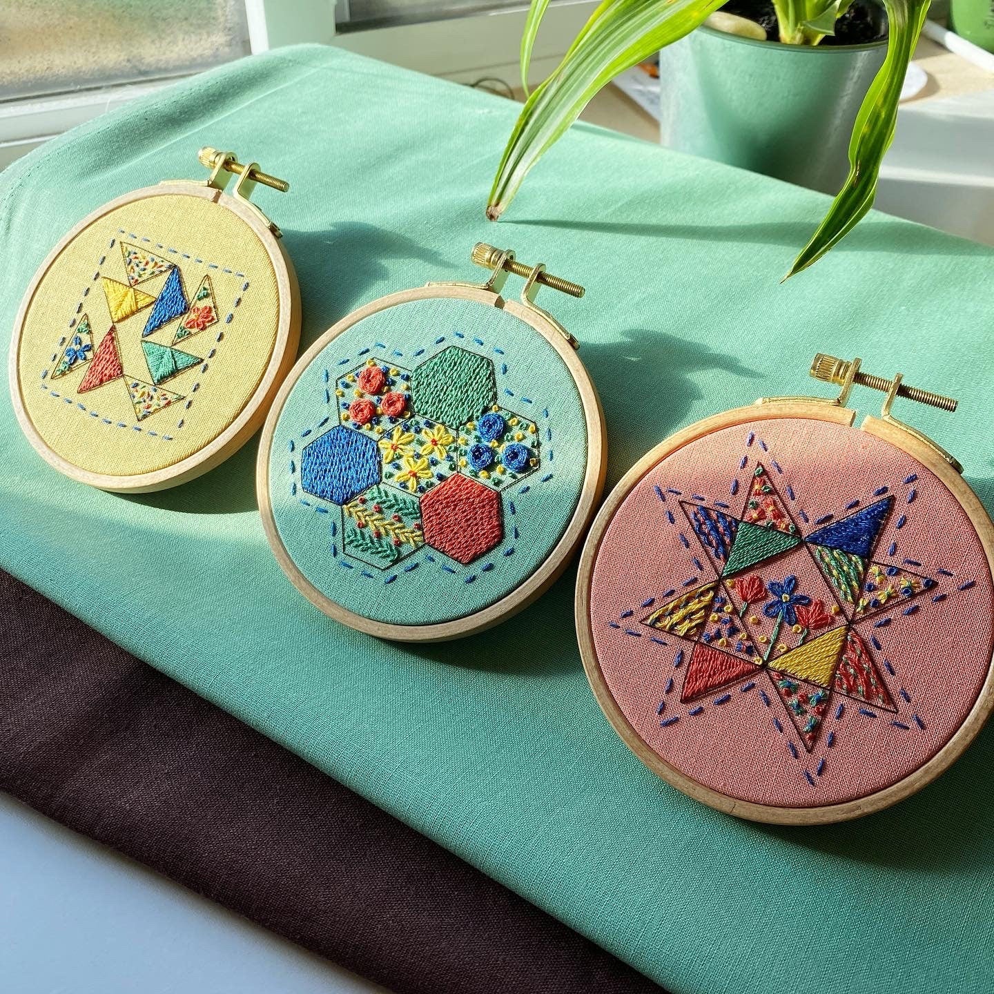 Hexie Harmony: Beginner PDF Embroidery Pattern