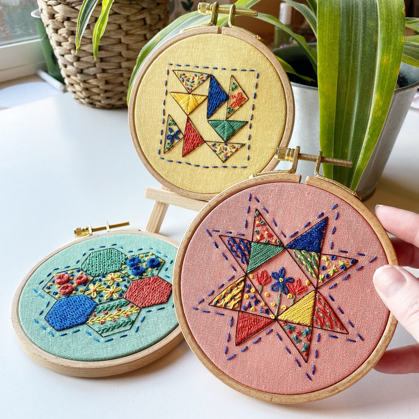 Hexie Harmony: Beginner PDF Embroidery Pattern