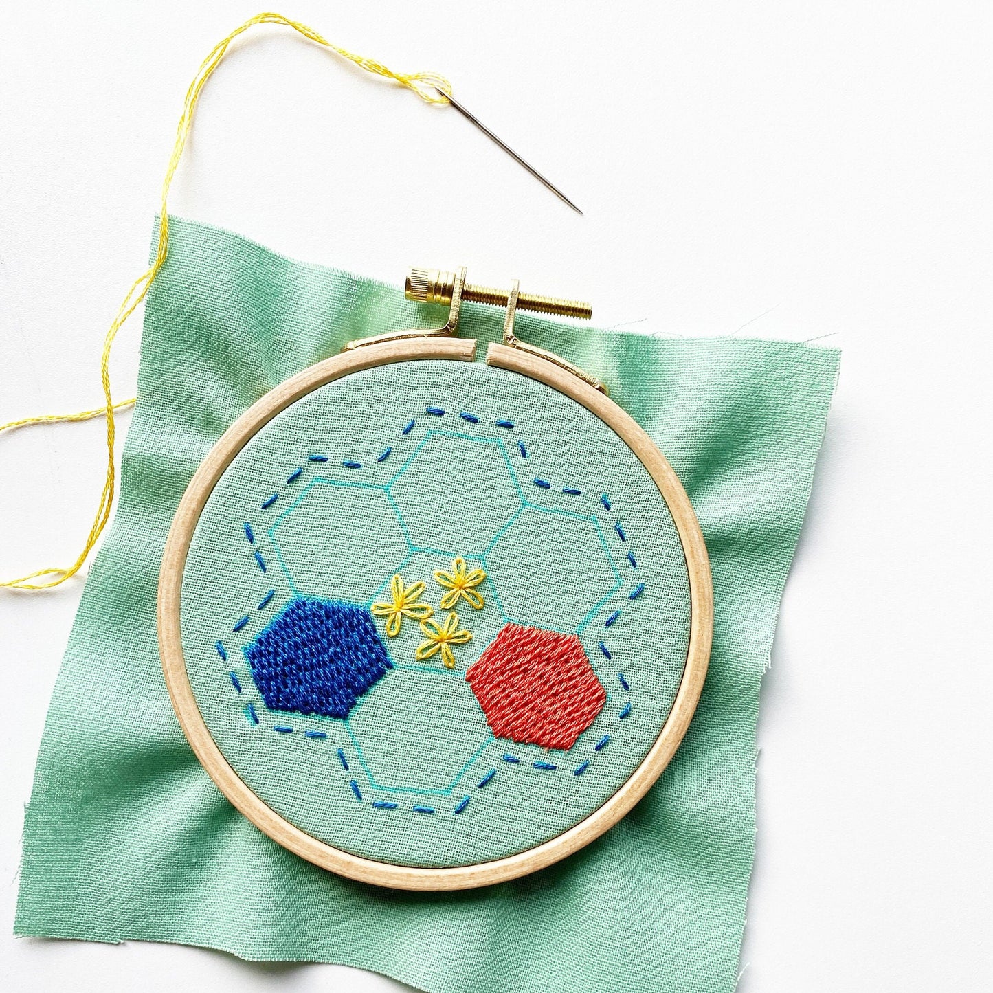 Hexie Harmony: Beginner PDF Embroidery Pattern